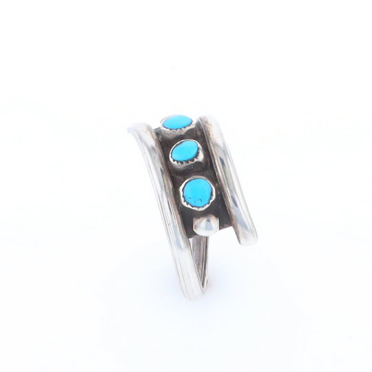 Round Turquoise Row Bypass Ring