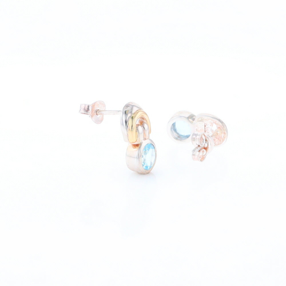 Blue Topaz Stud Earrings