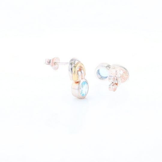 Blue Topaz Stud Earrings