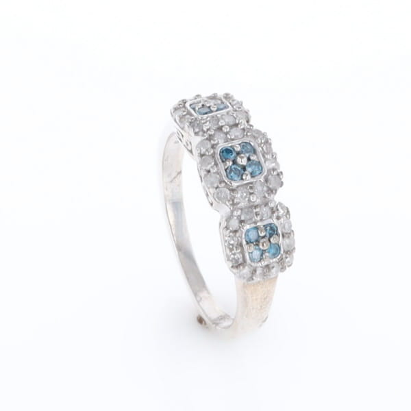 Triple Diamond Halo Ring