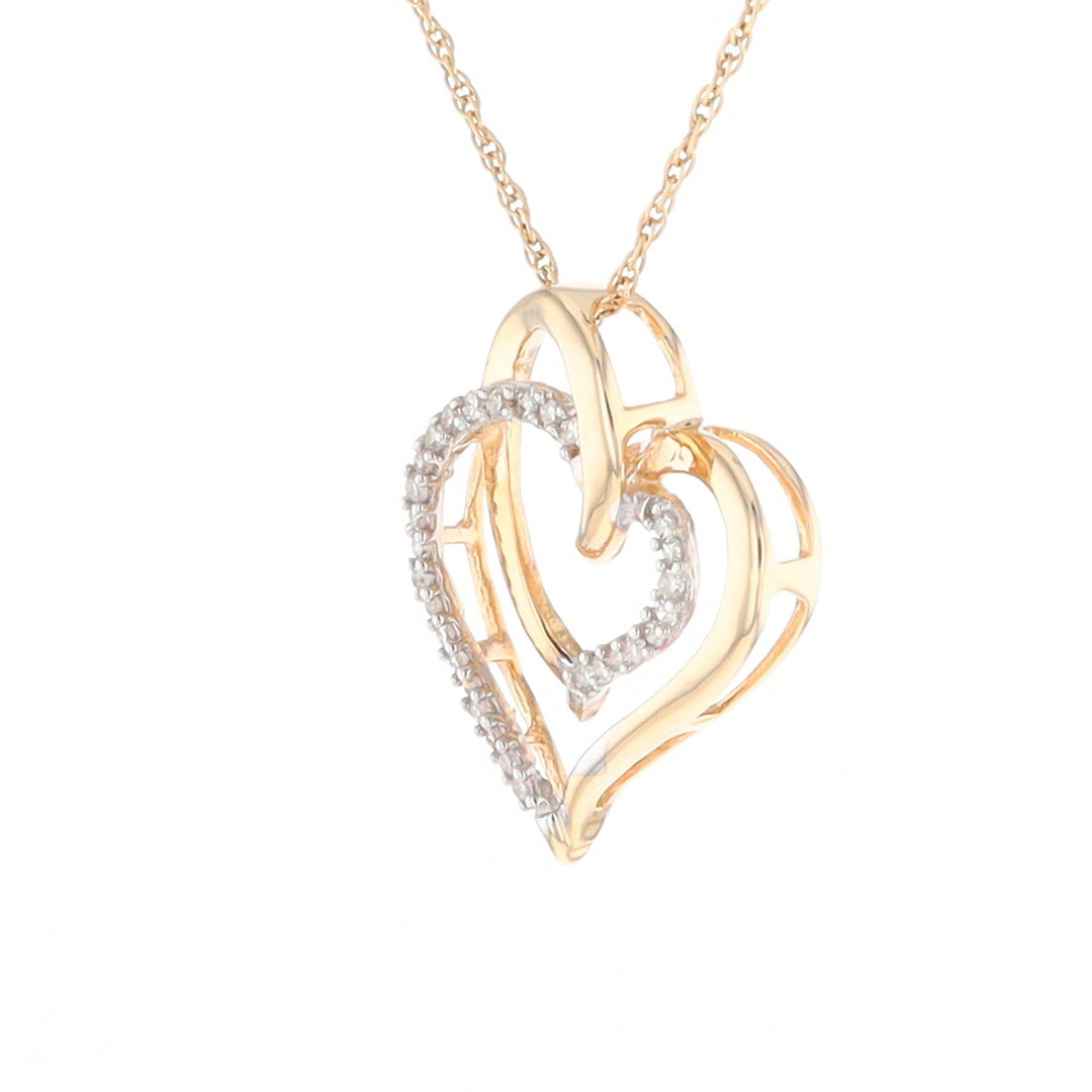 Double Heart Diamond Pendant