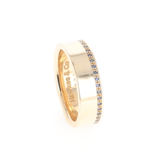 Men's Blue Sapphire Wedding Band Contemporary Design