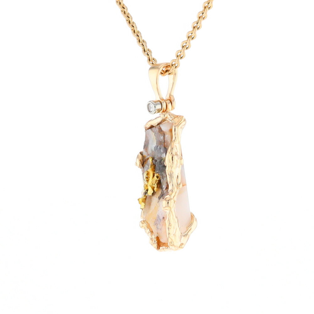 Gold Quartz Freeform Pendant - G3