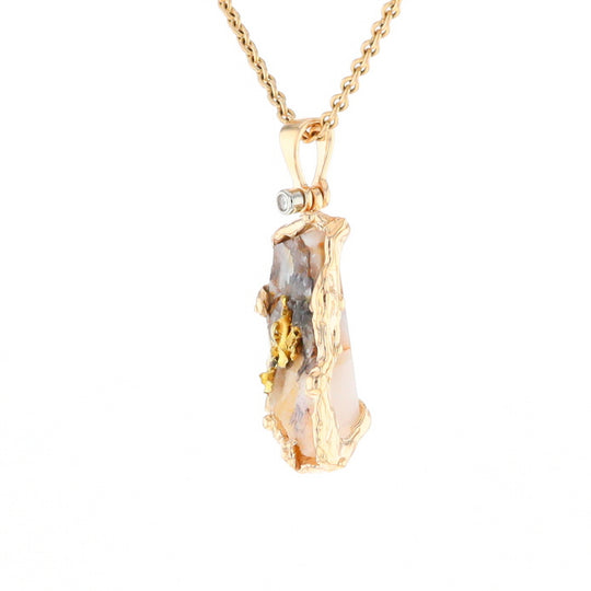 Gold Quartz Freeform Pendant - G3