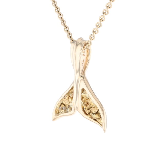 Whale Tail Gold Nugget Pendant