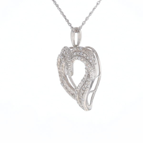 Frosted Diamond Heart Necklace