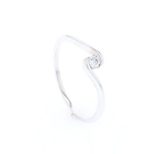 White Gold Wrap Solitaire Ring