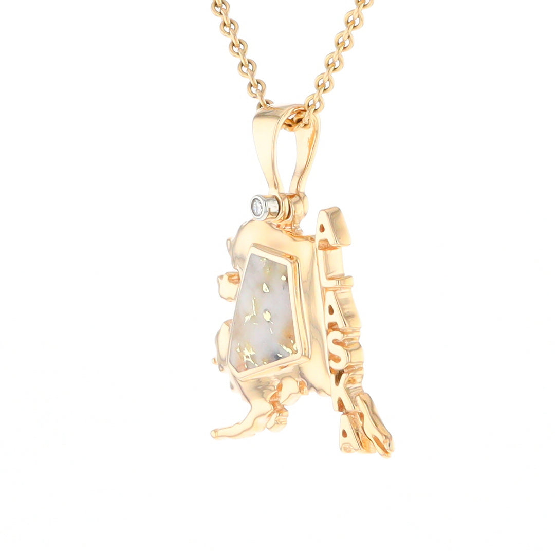 Alaska Gold Quartz Inlaid Pendant