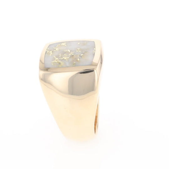 Natural Gold Quartz Men's Ring