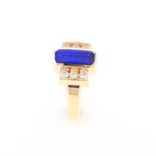 Lapis 0.24ctw Diamond Ring