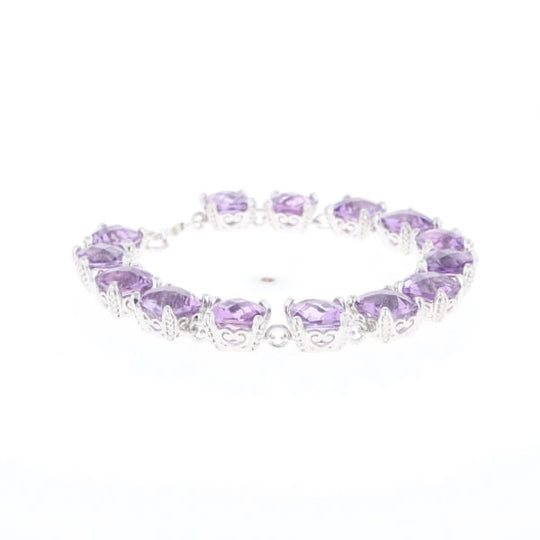 Amethyst Bracelet With Silver Filigree