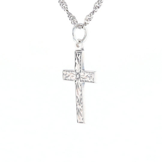 Floral Vine Cross Pendant