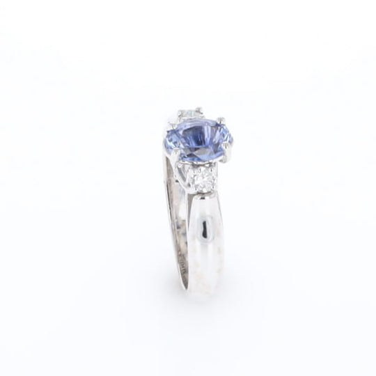 Ceylon Sapphire Three-Stone Trellis Ring