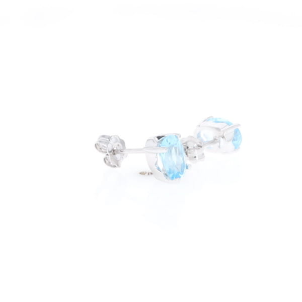 Oval Blue Topaz Stud Earrings