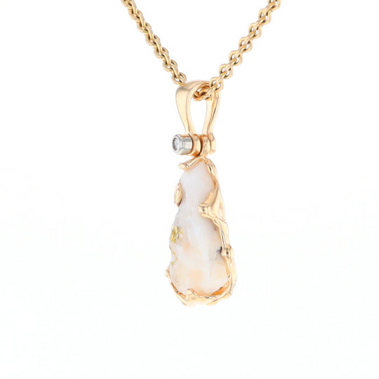 Rough Gold Quartz Freeform Pendant