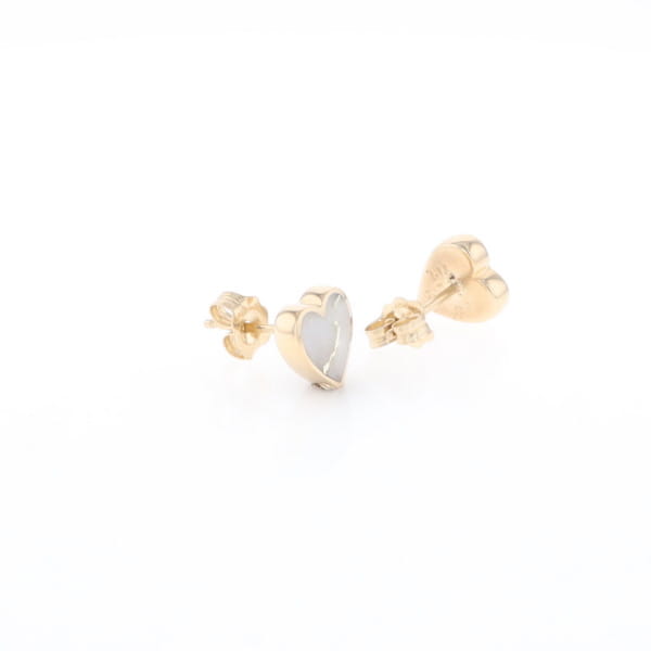 Gold Quartz Heart Stud Earrings - G2