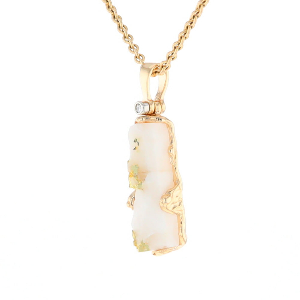 Gold Quartz Freeform Pendant - G1