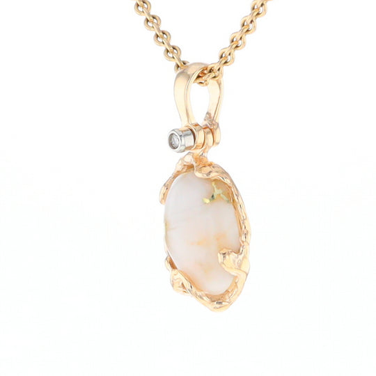 Gold Quartz Free Form Pendant