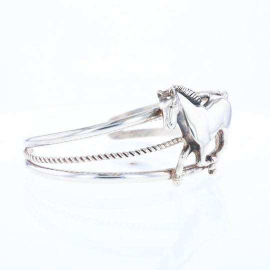 Silver Horse Native Cuff Bracelet