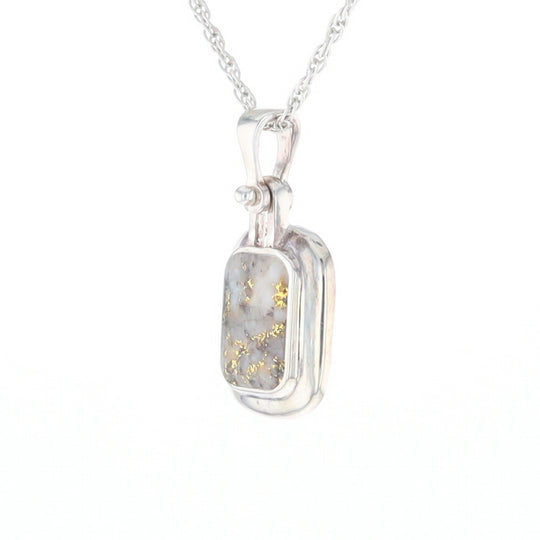 Gold Quartz Rounded Rectangle Pendant