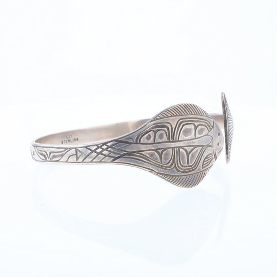 Halibut Fish Engraved Cuff Bracelet