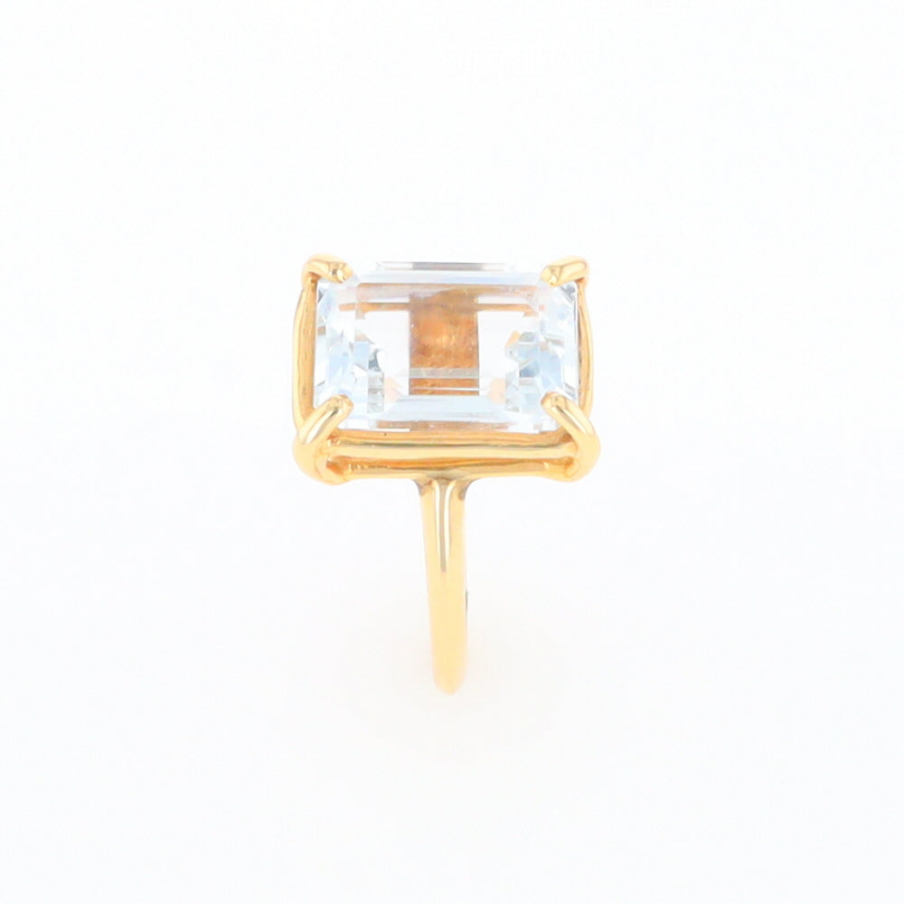 Emerald Cut Blue Topaz Ring