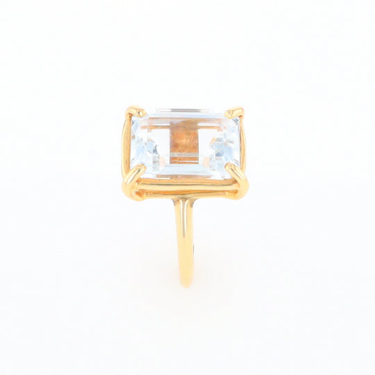 Emerald Cut Blue Topaz Ring