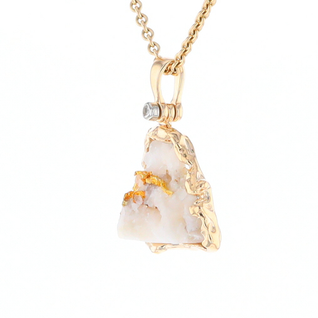 Rough Gold Quartz Free Form Pendant