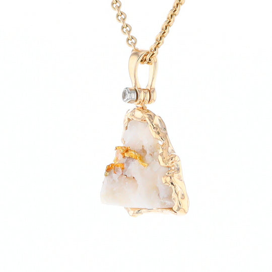 Rough Gold Quartz Free Form Pendant