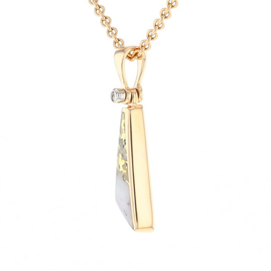 Triangular Gold Quartz Pendant - G2