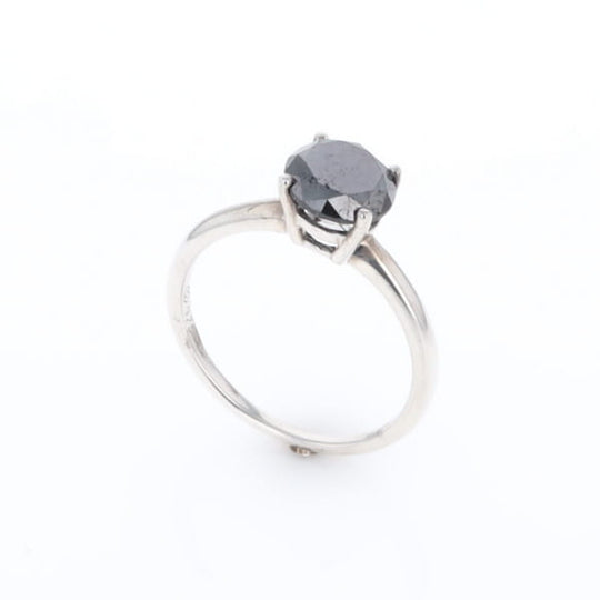 Black Diamond Solitaire Ring