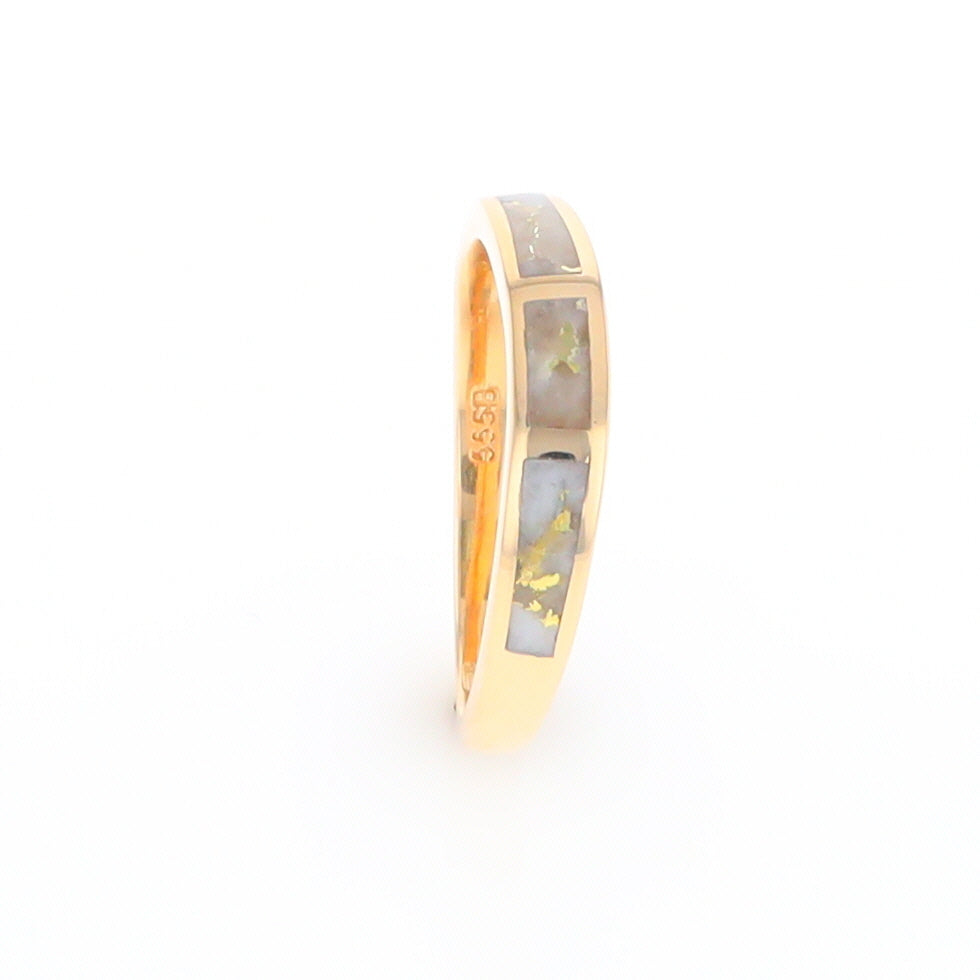 3 Section Gold Quartz Ring Lady’s Anniversary Band G2