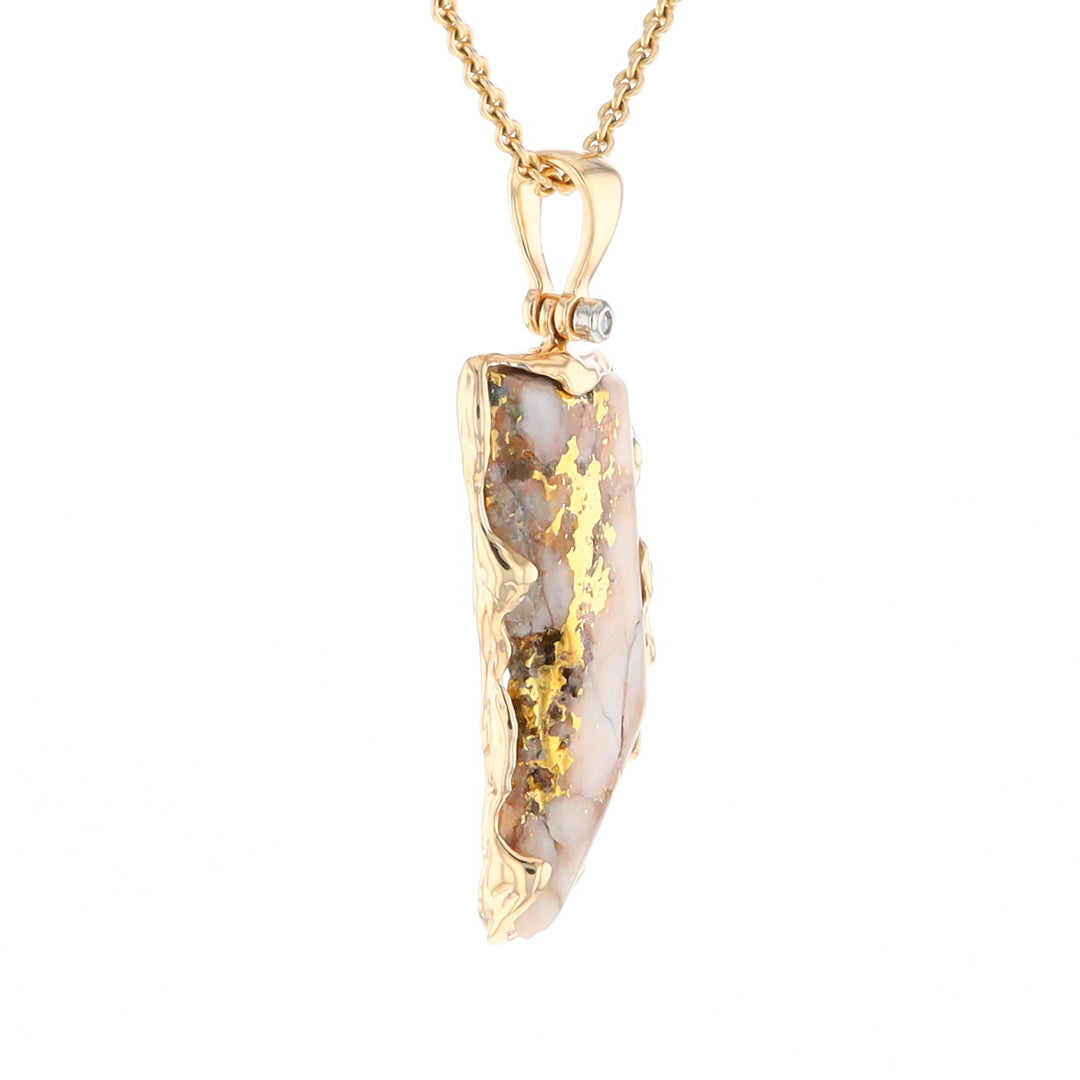 Gold Quartz Freeform Pendant (G2)