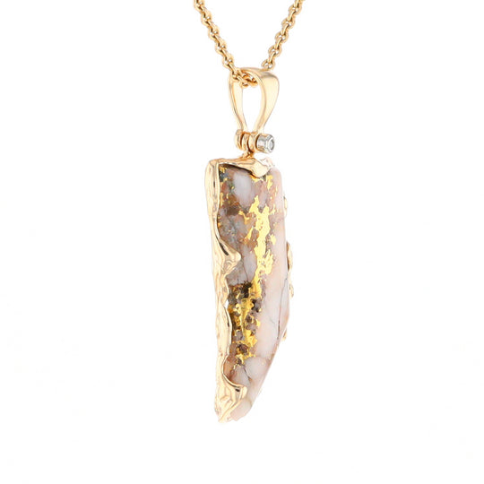 Gold Quartz Freeform Pendant (G2)