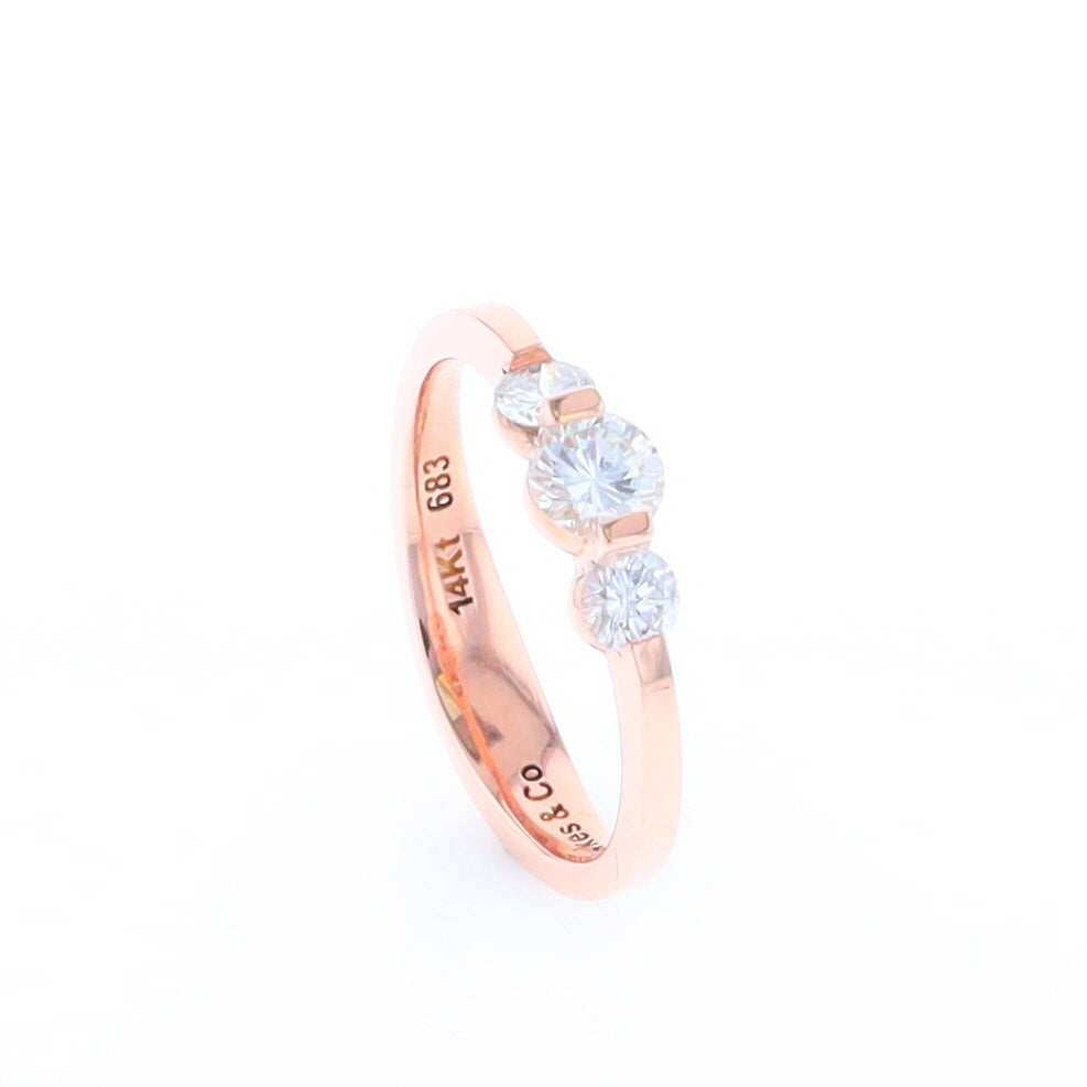 Rose Gold Three-Stone Engagement Ring