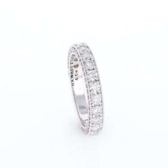 Diamond and Pink Sapphire Wedding Band
