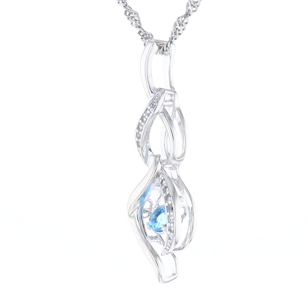 Floating Topaz Twisted Necklace