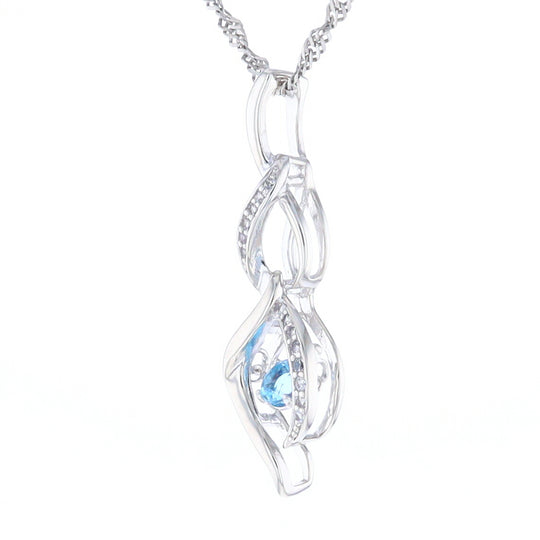 Floating Topaz Twisted Necklace