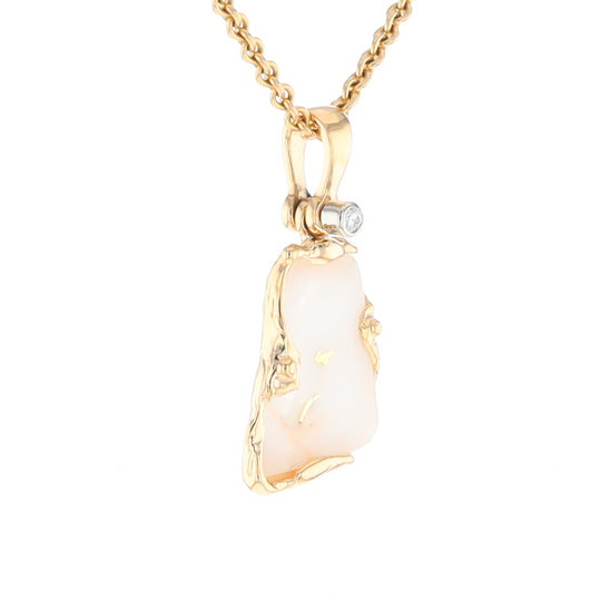 Gold Quartz Freeform Pendant