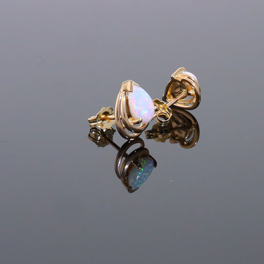 Pear-Shaped Opal Stud Earrings