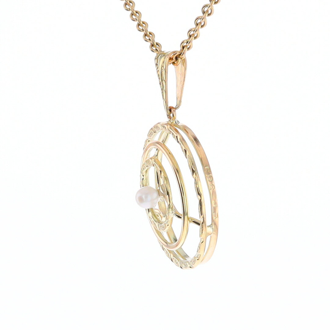 Three-Ring Pearl Pendant