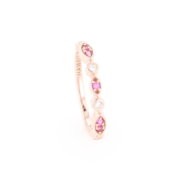 Pink Sapphire Simply Vintage Wedding Band