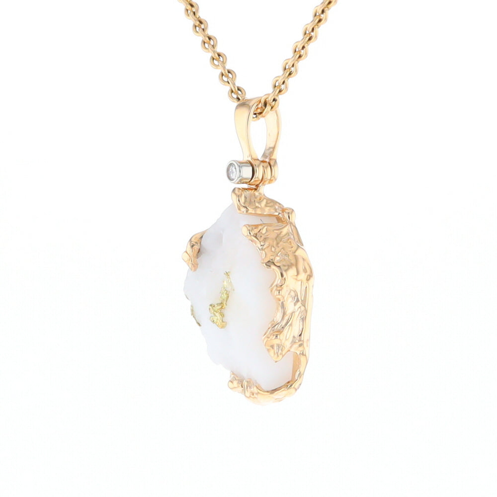 Rough Gold Quartz Freeform Pendant