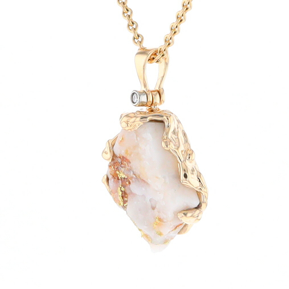 Rough Gold Quartz Free Form Pendant