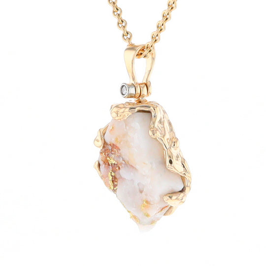 Rough Gold Quartz Free Form Pendant