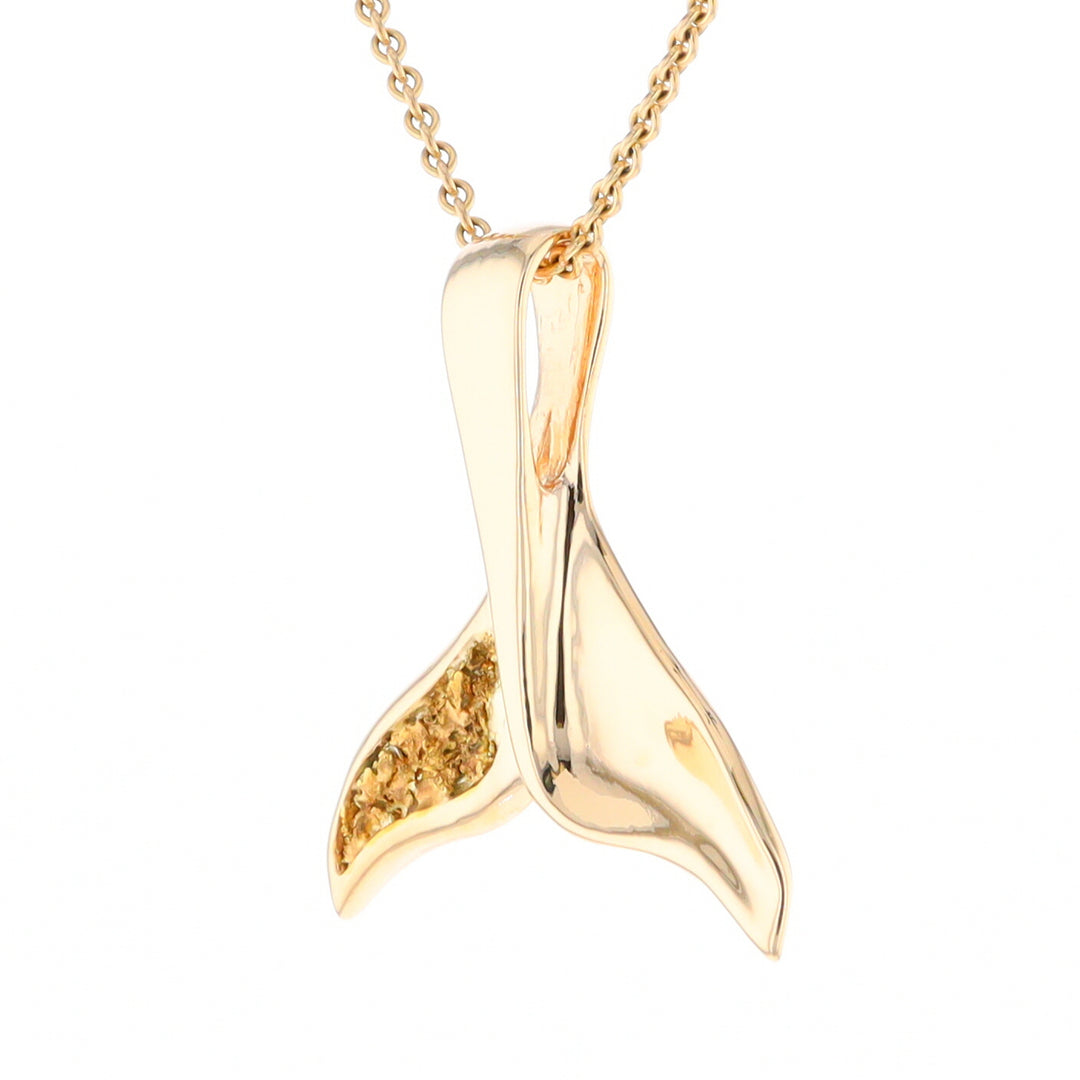 Whale Tail Necklaces Natural Nuggets Inlaid Sea Life Pendant