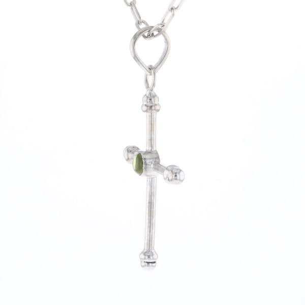 Silver Peridot Cross
