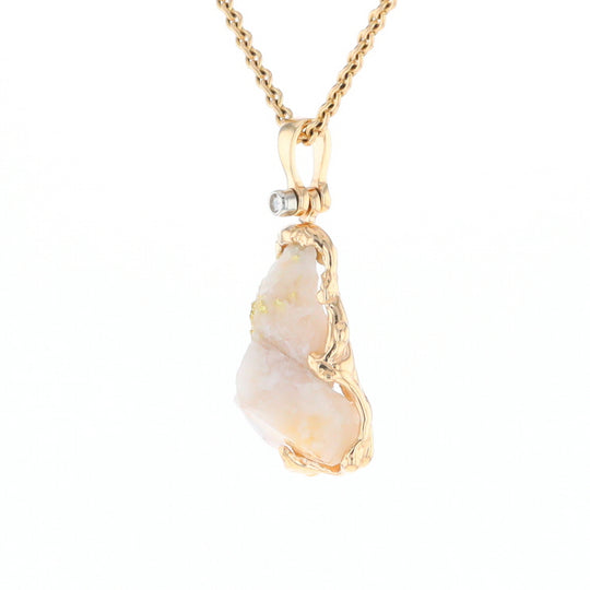 Rough gold Quartz Freeform Pendant