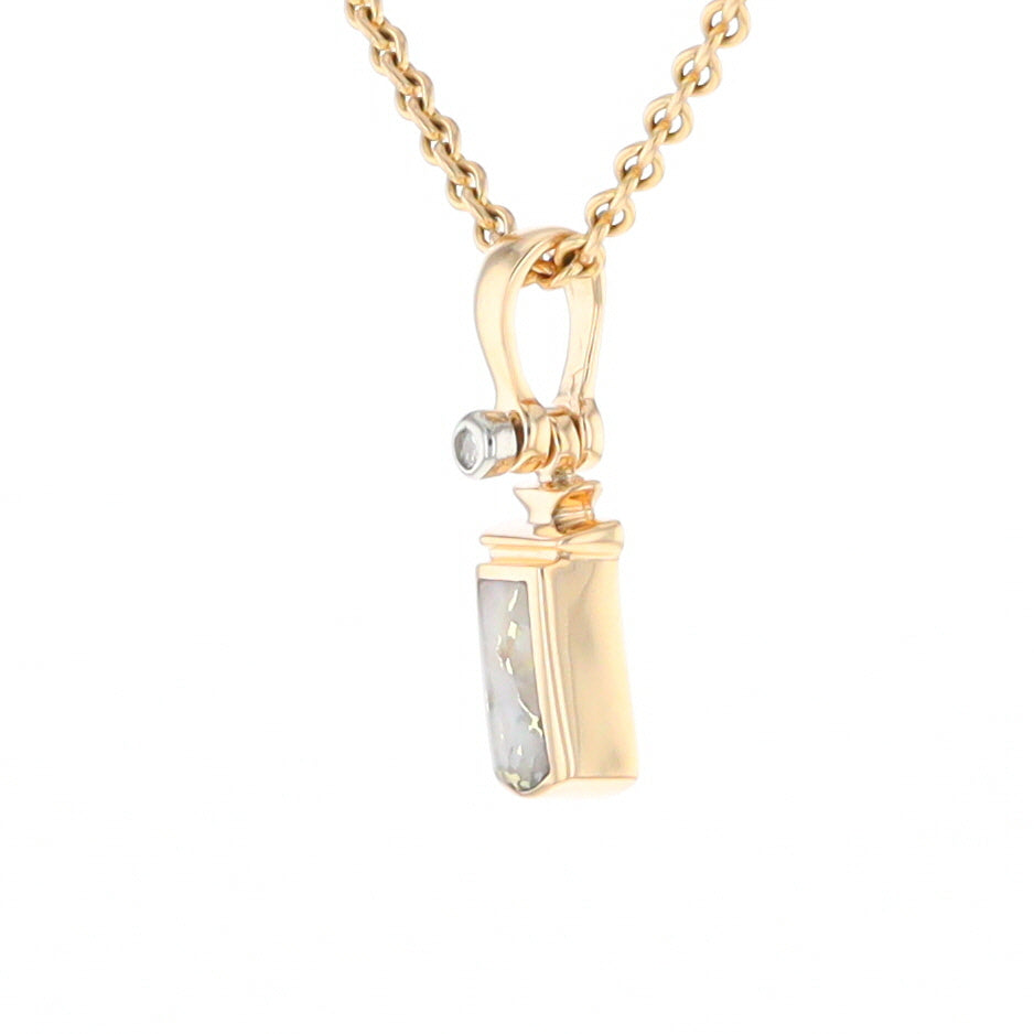 Gold Quartz Banner Shaped Pendant