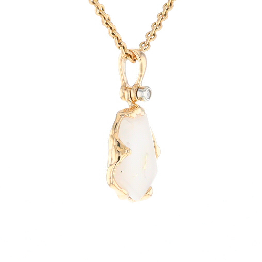 Gold Quartz Freeform Pendant  (G2)